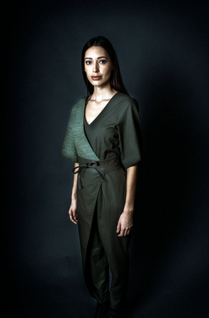 Overlap Jumpsuit - Olive