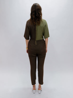 Overlap Jumpsuit - Olive